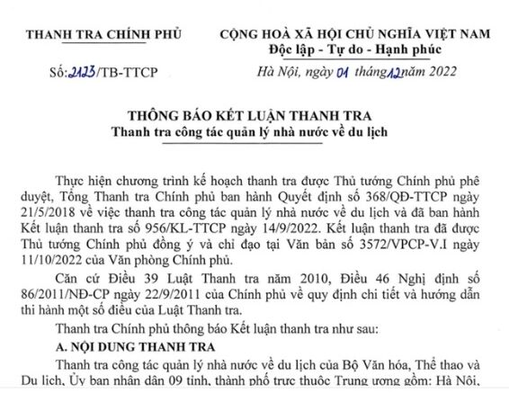 Thanh tra Chính phủ chỉ ra sai phạm tại 4 dự án bất động sản, du lịch ở Cần Thơ