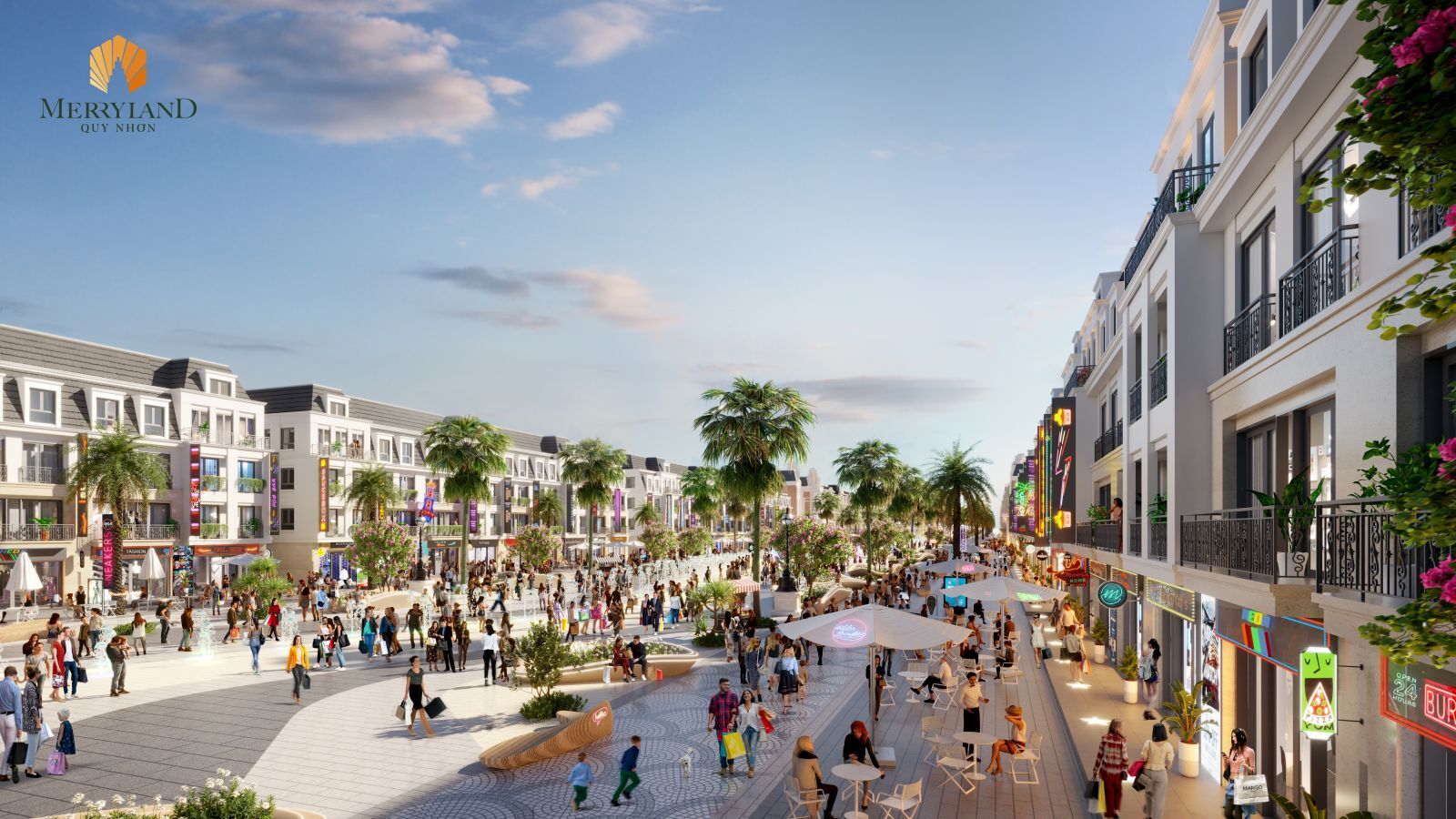 Thung lũng thung mại sầm uất tại MerryLand Quy Nhon