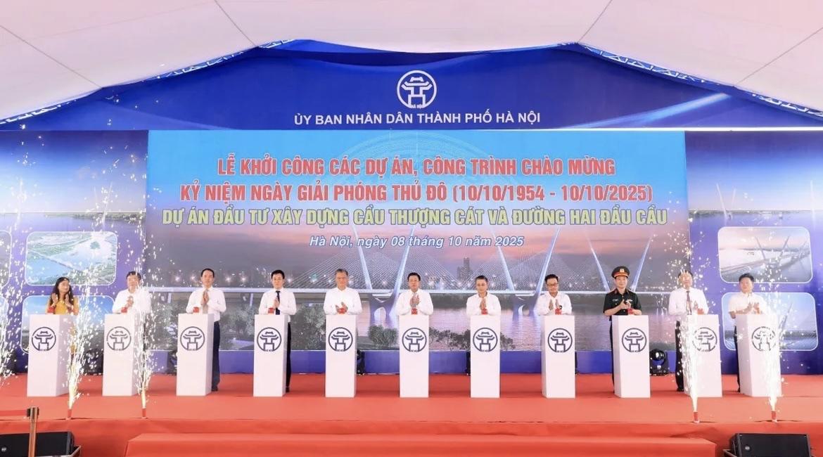 Hà Nội khởi công dự án đầu tư xây dựng cầu Thượng Cát