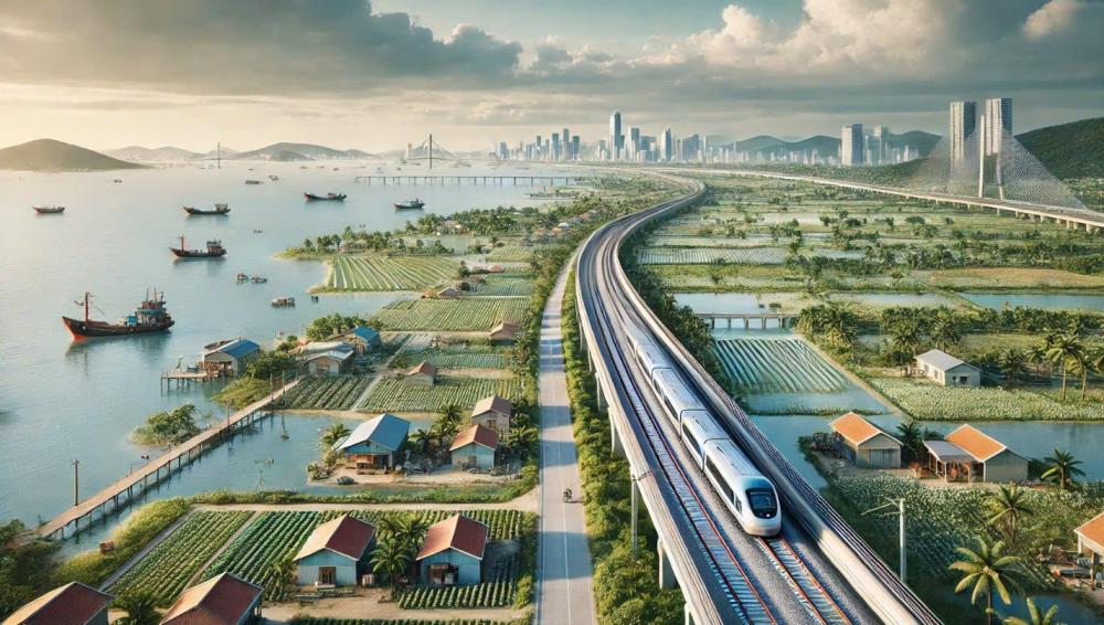 Tuyến đường sắt có tổng chiều dài 101 km, khổ đường 1.435 mm và dự kiến sẽ được đầu tư sau năm 2030. Tuyến đường sắt có tổng chiều dài 101 km, khổ đường 1.435 mm và dự kiến sẽ được đầu tư sau năm 2030.