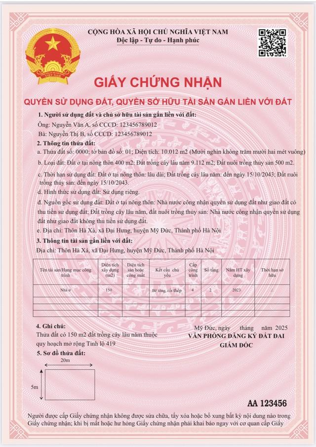 Mẫu SỔ HỒNG, SỔ ĐỎ mới sẽ như thế nào?- Ảnh 1. Mẫu SỔ HỒNG, SỔ ĐỎ mới sẽ như thế nào?- Ảnh 1.