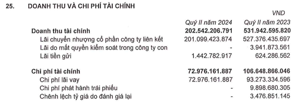 Nguồn: BCTC hợp nhất quý II/2024 của PDR Nguồn: BCTC hợp nhất quý II/2024 của PDR