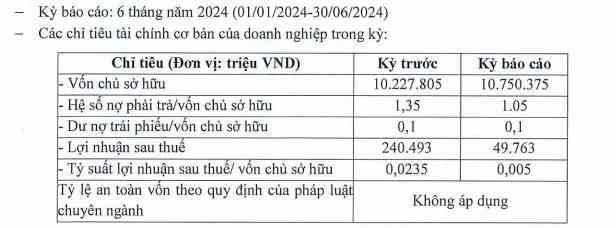 Tình hình kinh doanh 6 tháng đầu năm 2024 của Hà An. (Nguồn: HNX) Tình hình kinh doanh 6 tháng đầu năm 2024 của Hà An. (Nguồn: HNX)