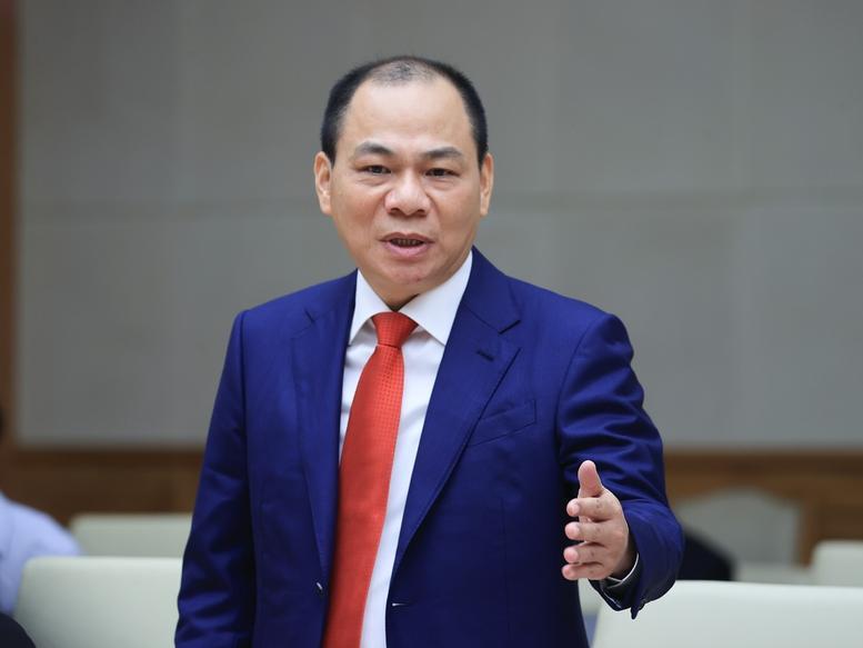 Tỷ phú Phạm Nhật Vượng, Chủ tịch Tập đoàn Vingroup phát biểu tại hội nghị. (Ảnh: VGP) Tỷ phú Phạm Nhật Vượng, Chủ tịch Tập đoàn Vingroup phát biểu tại hội nghị. (Ảnh: VGP)