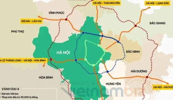 Thu hồi trên 1.300 ha đất làm vành đai 4 vùng Thủ đô