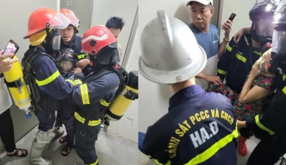 Cháy chung cư Victoria Văn Phú, cảnh sát cứu thoát 2 phụ nữ mắc kẹt