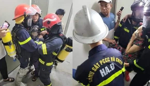 Cháy chung cư Victoria Văn Phú, cảnh sát cứu thoát 2 phụ nữ mắc kẹt