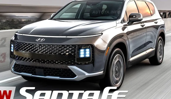 Hyundai Santa Fe thế hệ mới lộ phiên bản chạy thử