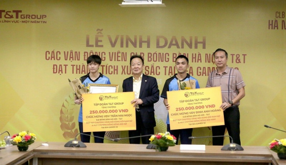 Tập đoàn T&T Group thưởng hơn 1 tỷ đồng cho "kỳ tích" bóng bàn Việt Nam tại SEA Games 32