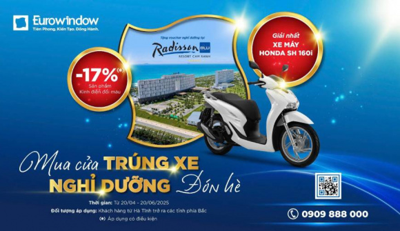 Thương hiệu cửa số 1 Việt Nam khuyến mãi “khủng”: Kỳ nghỉ 5 sao và cơ hội trúng xe SH sành điệu