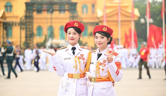 Những "bông hồng thép" tại buổi Tổng hợp luyện đầu tiên cho Lễ diễu binh, diễu hành 2/9