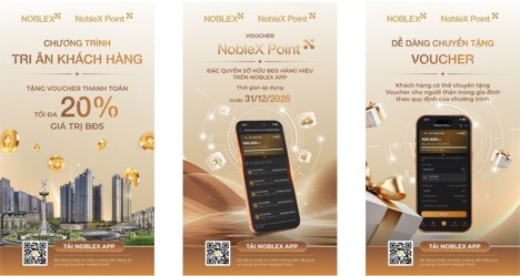 Sunshine Group tung chính sách tặng Voucher NobleX Point cho khách hàng thân thiết, dùng thanh toán tối đa 20% giá trị bất động sản mới