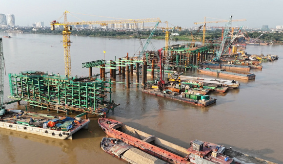 Cầu Trần Hưng Đạo thi công vượt tiến độ, hướng kết nối mới cho Ocean City sắp thành hình