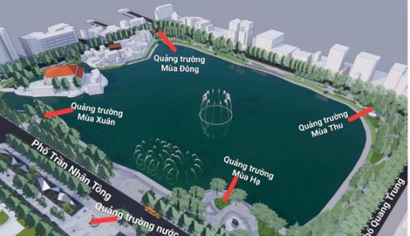 Đề xuất xây dựng 5 quảng trường mới quanh Hồ Thiền Quang