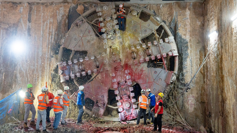 Hoàn thành toàn bộ hành trình khoan qua 4 ga ngầm của Dự án Tuyến ĐSĐT số 3, đoạn Nhổn - ga Hà Nội