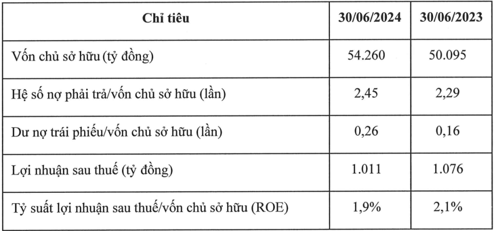 Một số chỉ tiêu kinh doanh của THACO trong 6 tháng đầu năm 2024. (Nguồn: HNX)