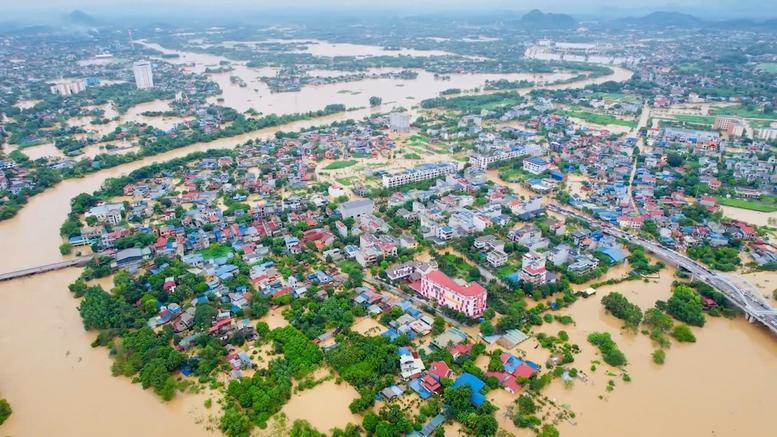 Một góc TP .Thái Nguyên bị lụt ngày 9/9.