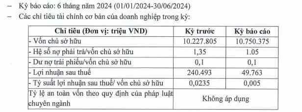 Tình hình kinh doanh 6 tháng đầu năm 2024 của Hà An. (Nguồn: HNX)