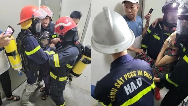 Cháy chung cư Victoria Văn Phú, cảnh sát cứu thoát 2 phụ nữ mắc kẹt